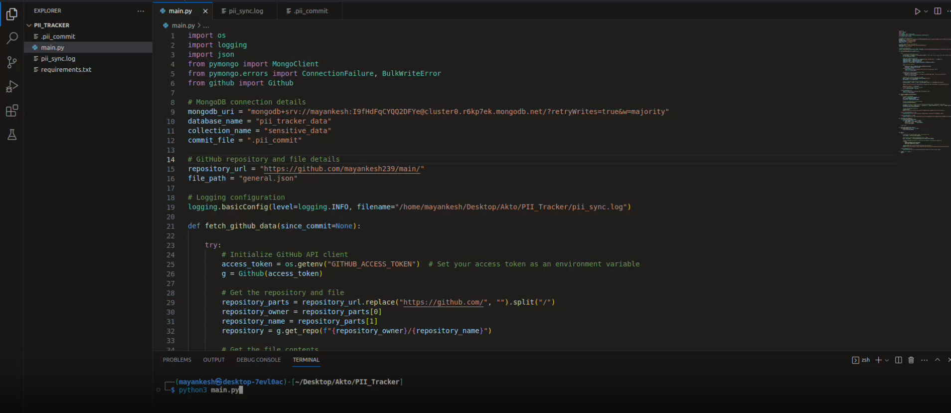 PII Tracker: Personal Data Pattern Synchronizer